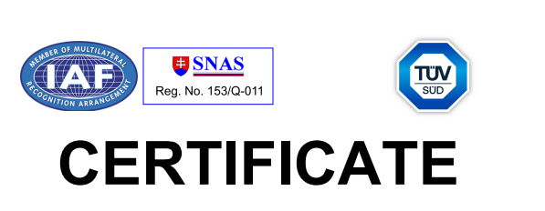 ISO 9001 certificate